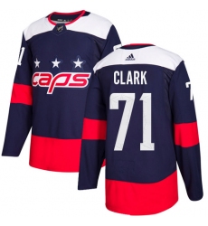 Men's Adidas Washington Capitals #71 Kody Clark Authentic Navy Blue 2018 Stadium Series NHL Jersey
