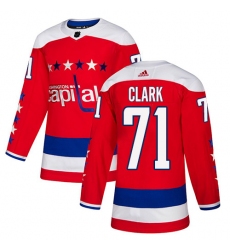 Men's Adidas Washington Capitals #71 Kody Clark Authentic Red Alternate NHL Jersey