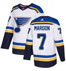 Men's Adidas St. Louis Blues #7 Patrick Maroon Authentic White Away NHL Jersey