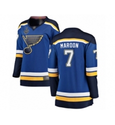 Women's St. Louis Blues #7 Patrick Maroon Fanatics Branded Royal Blue Home Breakaway 2019 Stanley Cup Final Bound Hockey Jersey