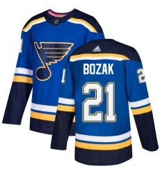 Youth Adidas St. Louis Blues #21 Tyler Bozak Authentic Royal Blue Home NHL Jersey
