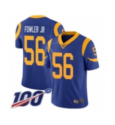 Men's Los Angeles Rams #56 Dante Fowler Jr Royal Blue Alternate Vapor Untouchable Limited Player 100th Season Football Jersey