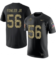 Men's Nike Los Angeles Rams #56 Dante Fowler Jr Black Camo Salute to Service T-Shirt