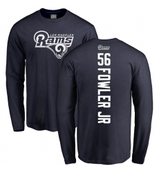 NFL Nike Los Angeles Rams #56 Dante Fowler Jr Navy Blue Backer Long Sleeve T-Shirt