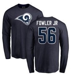 NFL Nike Los Angeles Rams #56 Dante Fowler Jr Navy Blue Name & Number Logo Long Sleeve T-Shirt