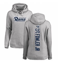 NFL Women's Nike Los Angeles Rams #56 Dante Fowler Jr Ash Backer Pullover Hoodie