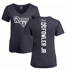 NFL Women's Nike Los Angeles Rams #56 Dante Fowler Jr Navy Blue Backer T-Shirt