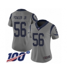 Women's Los Angeles Rams #56 Dante Fowler Jr Limited Gray Inverted Legend 100th Season Football Jersey