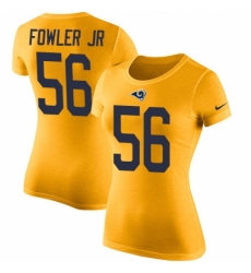 Women's Nike Los Angeles Rams #56 Dante Fowler Jr Gold Rush Pride Name & Number T-Shirt