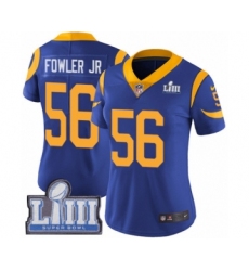 Women's Nike Los Angeles Rams #56 Dante Fowler Jr Royal Blue Alternate Vapor Untouchable Limited Player Super Bowl LIII Bound NFL Jersey