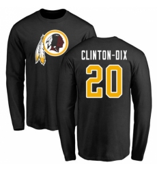 NFL Nike Washington Redskins #20 Ha Clinton-Dix Black Name & Number Logo Long Sleeve T-Shirt