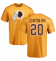 NFL Nike Washington Redskins #20 Ha Clinton-Dix Gold Name & Number Logo T-Shirt