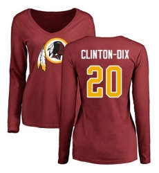 NFL Women's Nike Washington Redskins #20 Ha Clinton-Dix Maroon Name & Number Logo Long Sleeve T-Shirt