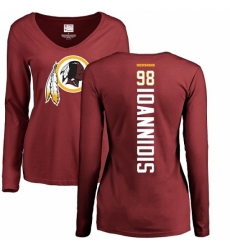 NFL Women's Nike Washington Redskins #98 Matt Ioannidis Maroon Backer Long Sleeve T-Shirt