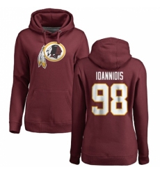 NFL Women's Nike Washington Redskins #98 Matt Ioannidis Maroon Name & Number Logo Pullover Hoodie