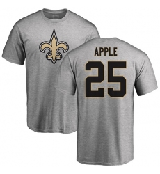 NFL Nike New Orleans Saints #25 Eli Apple Ash Name & Number Logo T-Shirt