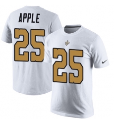 NFL Nike New Orleans Saints #25 Eli Apple White Rush Pride Name & Number T-Shirt