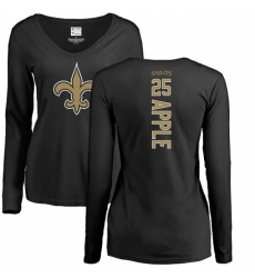 NFL Women's Nike New Orleans Saints #25 Eli Apple Black Backer Slim Fit Long Sleeve T-Shirt