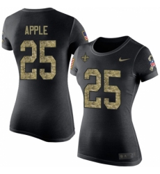 NFL Women's Nike New Orleans Saints #25 Eli Apple Black Camo Salute to Service T-Shirt