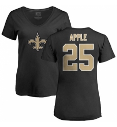 NFL Women's Nike New Orleans Saints #25 Eli Apple Black Name & Number Logo Slim Fit T-Shirt