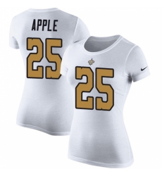 NFL Women's Nike New Orleans Saints #25 Eli Apple White Rush Pride Name & Number T-Shirt