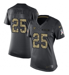 Women's Nike New Orleans Saints #25 Eli Apple Limited Black 2016 Salute to Service NFL Jersey
