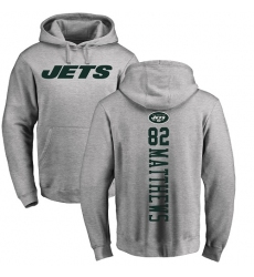 NFL Nike New York Jets #82 Rishard Matthews Ash Backer Pullover Hoodie