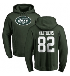 NFL Nike New York Jets #82 Rishard Matthews Green Name & Number Logo Pullover Hoodie
