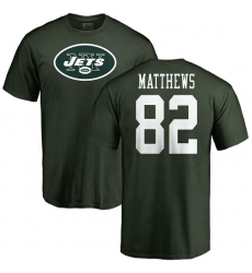 NFL Nike New York Jets #82 Rishard Matthews Green Name & Number Logo T-Shirt