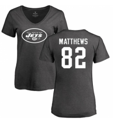 NFL Women's Nike New York Jets #82 Rishard Matthews Ash One Color T-Shirt