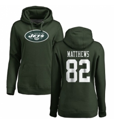NFL Women's Nike New York Jets #82 Rishard Matthews Green Name & Number Logo Pullover Hoodie