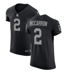 Men's Nike Oakland Raiders #2 AJ McCarron Black Team Color Vapor Untouchable Elite Player NFL Jersey