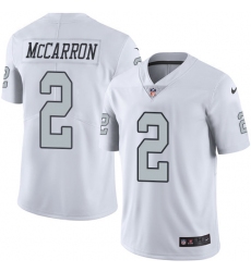 Men's Nike Oakland Raiders #2 AJ McCarron Elite White Rush Vapor Untouchable NFL Jersey