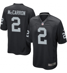 Men's Nike Oakland Raiders #2 AJ McCarron Game Black Team Color NFL Jersey