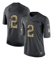 Men's Nike Oakland Raiders #2 AJ McCarron Limited Black 2016 Salute to Service NFL Jersey
