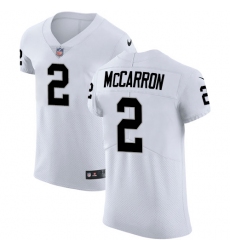Men's Nike Oakland Raiders #2 AJ McCarron White Vapor Untouchable Elite Player NFL Jersey