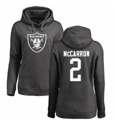 NFL Women's Nike Oakland Raiders #2 AJ McCarron Ash One Color Pullover Hoodie