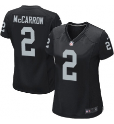 Women's Nike Oakland Raiders #2 AJ McCarron Game Black Team Color NFL Jersey