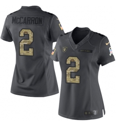 Women's Nike Oakland Raiders #2 AJ McCarron Limited Black 2016 Salute to Service NFL Jersey