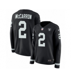 Women's Nike Oakland Raiders #2 AJ McCarron Limited Black Therma Long Sleeve NFL Jersey