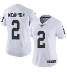 Women's Nike Oakland Raiders #2 AJ McCarron White Vapor Untouchable Limited Player NFL Jersey