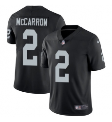 Youth Nike Oakland Raiders #2 AJ McCarron Black Team Color Vapor Untouchable Limited Player NFL Jersey