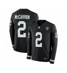 Youth Nike Oakland Raiders #2 AJ McCarron Limited Black Therma Long Sleeve NFL Jersey
