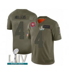 Men's San Francisco 49ers #4 Nick Mullens Limited Olive 2019 Salute to Service Super Bowl LIV Bound Football Jersey