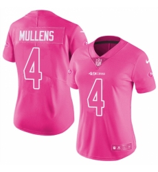 Women's Nike San Francisco 49ers #4 Nick Mullens Limited Pink Rush Fashion NFL Jersey
