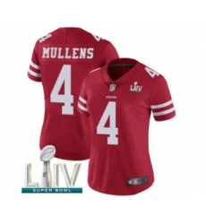 Women's San Francisco 49ers #4 Nick Mullens Red Team Color Vapor Untouchable Limited Player Super Bowl LIV Bound Football Jersey
