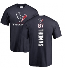 NFL Nike Houston Texans #87 Demaryius Thomas Navy Blue Backer T-Shirt