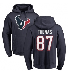 NFL Nike Houston Texans #87 Demaryius Thomas Navy Blue Name & Number Logo Pullover Hoodie