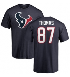 NFL Nike Houston Texans #87 Demaryius Thomas Navy Blue Name & Number Logo T-Shirt