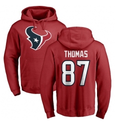 NFL Nike Houston Texans #87 Demaryius Thomas Red Name & Number Logo Pullover Hoodie